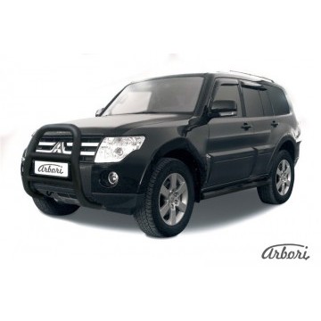 Кенгурятник d76 высокий Arbori черн. для Mitsubishi PAJERO IV 2014-нв