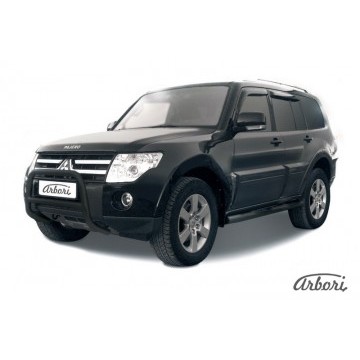 Кенгурятник d57 низкий  Arbori черн. для Mitsubishi PAJERO IV 2014-нв