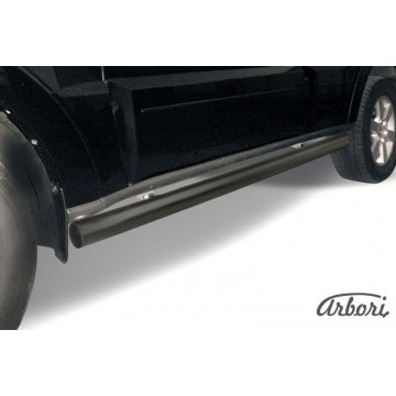 Защита порогов d76 труба Arbori черн. для Mitsubishi PAJERO IV 2014-нв