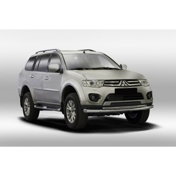 Защита переднего бампера труба d76/42 двойная, Mitsubishi Pajero Sport 2013-, MIPS.48.1883