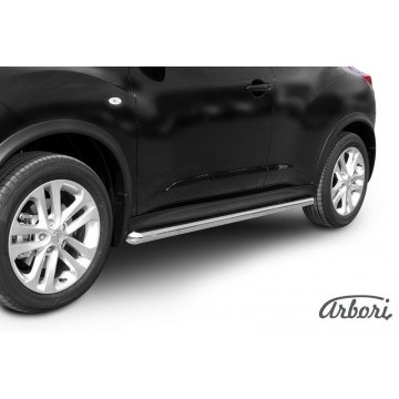 Защита порогов d76 труба Arbori нерж. сталь для Nissan JUKE 2011-2014