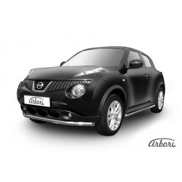 Защита переднего бампера d57  Arbori нерж. сталь для Nissan JUKE 2011-2014