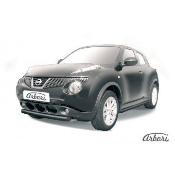 Защита переднего бампера d76 короткая Arbori черн. для Nissan JUKE 2011-2014