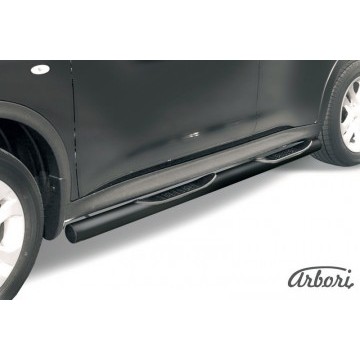 Защита порогов d76 с проступями Arbori черн. для Nissan JUKE 2011-2014