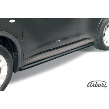 Защита порогов d42 с гибами Arbori черн. для Nissan JUKE 2011-2014