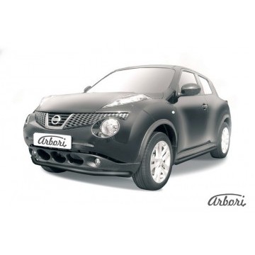 Защита переднего бампера d57  Arbori черн. для Nissan JUKE 2011-2014