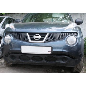 Сетка на бампер внешняя для NISSAN Juke 2010-2014, 3 шт., черн., 15 мм