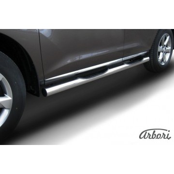 Защита порогов d76 с проступями Arbori нерж. сталь для Nissan MURANO 2011-2015