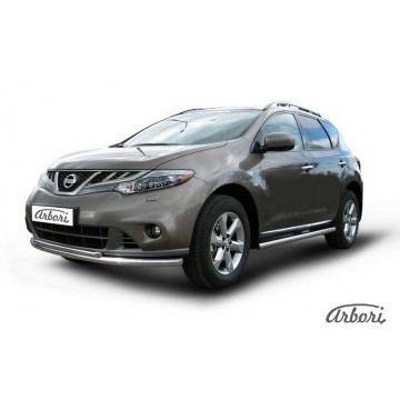 Защита порогов d57 труба Arbori нерж. сталь для Nissan MURANO 2011-2015