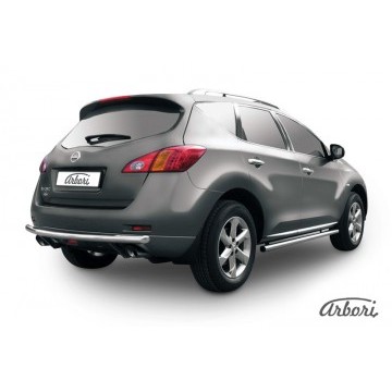 Защита заднего бампера d57 Arbori нерж. сталь для Nissan MURANO 2011-2015