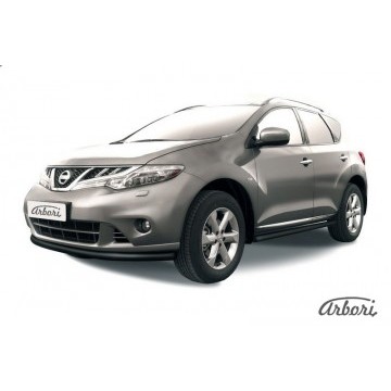 Защита переднего бампера d57 Arbori черн. для Nissan MURANO 2011-2015