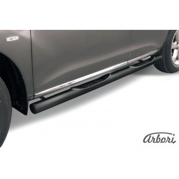Защита порогов d76 с проступями Arbori черн. для Nissan MURANO 2011-2015