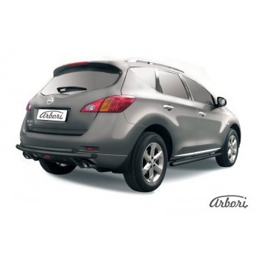 Защита заднего бампера d57 Arbori черн. для Nissan MURANO 2011-2015