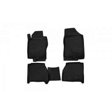 Коврики в салон NISSAN Navara, 2010-2015, 4 шт. с ниш.зад. сид.(полиуретан)