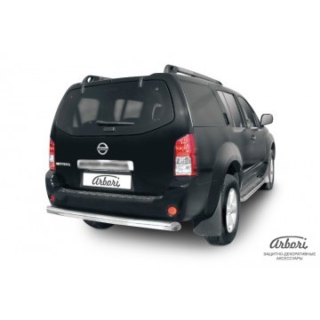 Защита заднего бампера d76 Arbori нерж. сталь для Nissan PATHFINDER 2004-2010