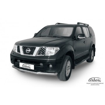 Защита переднего бампера d76 Arbori нерж. сталь для Nissan PATHFINDER 2004-2010