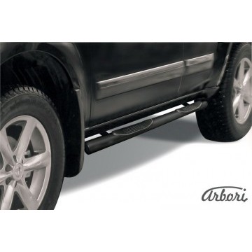 Защита порогов d76 с проступями Arbori черн. для Nissan PATHFINDER 2004-2010