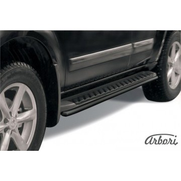 Защита штатного порога d42 Arbori черн. для Nissan PATHFINDER 2004-2010