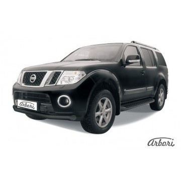 Защита переднего бампера d76 Arbori черн. для Nissan PATHFINDER 2011-2014