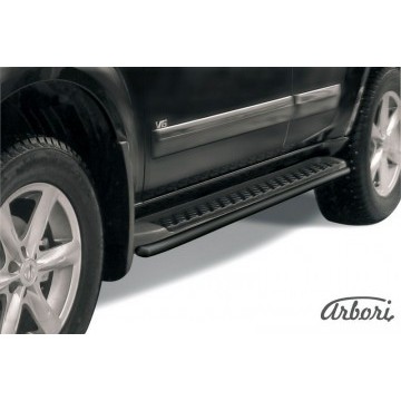 Защита штатного порога d42 Arbori черн. для Nissan PATHFINDER 2011-2014