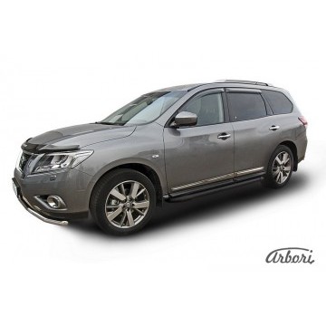Комплект алюминиевых порогов Arbori Optima Black 1800 для NISSAN Pathfinder 2014-нв