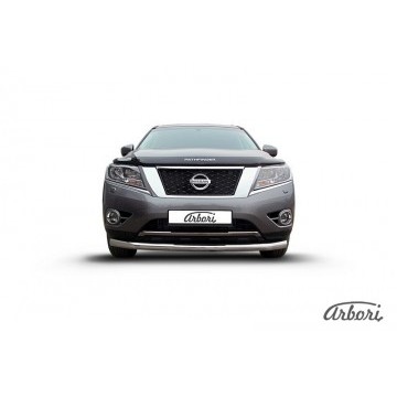 Защита переднего бампера d76 Arbori нерж. сталь для NISSAN Pathfinder 2014-нв