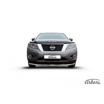 Защита переднего бампера d57 Arbori нерж. сталь для NISSAN Pathfinder 2014-нв