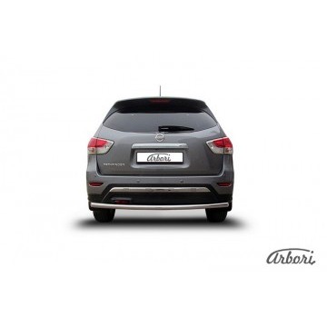 Защита заднего бампера d57 Arbori нерж. сталь для NISSAN Pathfinder 2014-нв