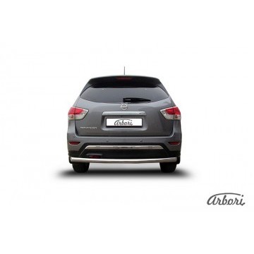 Защита заднего бампера d76 Arbori нерж. сталь для NISSAN Pathfinder 2014-нв
