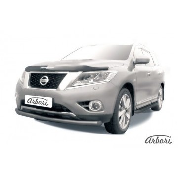 Защита переднего бампера d76 Arbori черн. для NISSAN Pathfinder 2014-нв