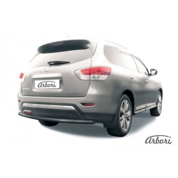 Защита заднего бампера d57 Arbori черн. для NISSAN Pathfinder 2014-нв