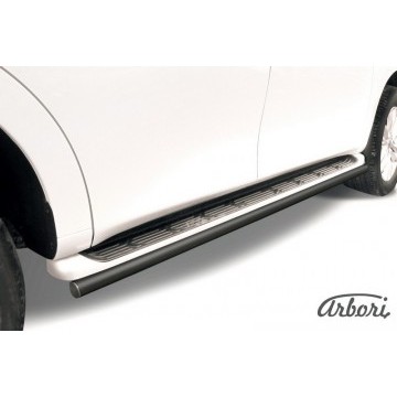 Защита штатного порога d57 Arbori черн. для Nissan PATROL 2012-2014
