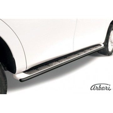 Защита штатного порога d42 Arbori черн. для Nissan PATROL 2012-2014