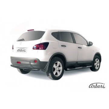 Защита заднего бампера Arbori d57 черная NISSAN QASHQAI 2007-2009