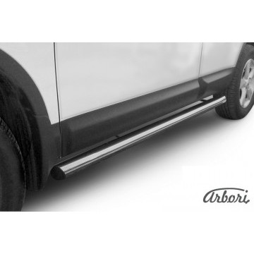 Защита порогов d76 труба Arbori нерж. сталь для Nissan QASHQAI 2007-2010