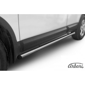 Защита порогов d57 труба Arbori нерж. сталь для Nissan QASHQAI 2007-2010