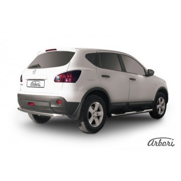 Защита заднего бампера d57 Arbori нерж. сталь для Nissan QASHQAI 2007-2010