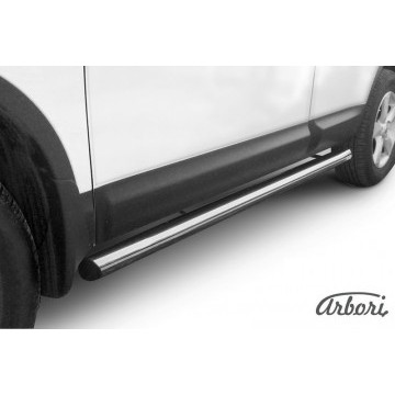 Защита порогов d76 труба Arbori нерж. сталь для Nissan QASHQAI+2 2007-2010