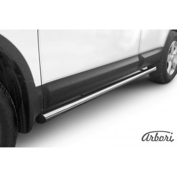 Защита порогов d57 труба Arbori нерж. сталь для Nissan QASHQAI+2 2007-2010
