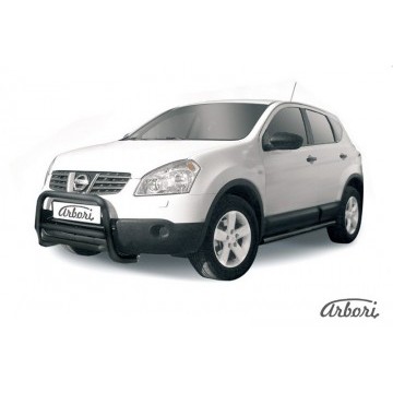 Кенгурятник d57 низкий  Arbori черн. для Nissan QASHQAI 2007-2010
