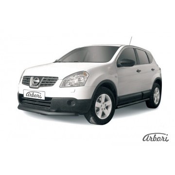 Защита переднего бампера d57 короткая Arbori черн. для Nissan QASHQAI 2007-2010