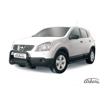 Кенгурятник d57 низкий  Arbori черн. для Nissan QASHQAI+2 2007-2010