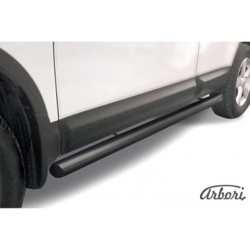 Защита порогов d76 труба Arbori черн. для Nissan QASHQAI+2 2007-2010
