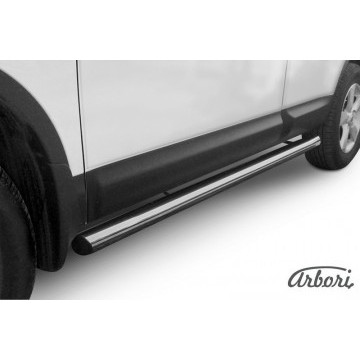 Защита порогов d76 труба Arbori нерж. сталь для Nissan QASHQAI 2011-2013