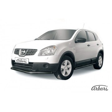 Защита переднего бампера d57 длинная Arbori черн. для Nissan QASHQAI 2011-2013