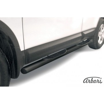 Защита порогов d76 с проступями Arbori черн. для Nissan QASHQAI 2011-2013