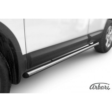 Защита порогов d57 труба Arbori нерж. сталь для Nissan QASHQAI+2 2011-2013