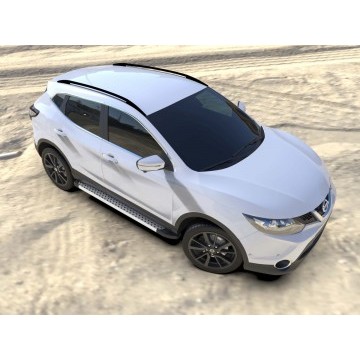 Комплект алюминиевых порогов Arbori Standart Silver 1700 для NISSAN Qashqai 2014-нв