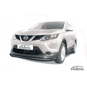 Защита переднего бампера d76 Arbori черн. для NISSAN Qashqai 2014-нв