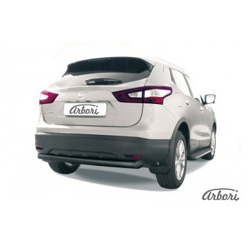 Защита заднего бампера d76 Arbori черн. для NISSAN Qashqai 2014-нв